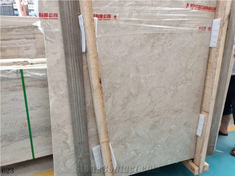 Golden Lotus Beige Cream Marble Stone Slab Tile