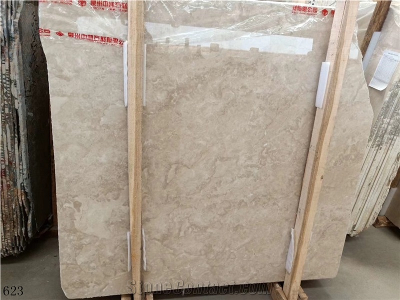 Golden Lotus Beige Cream Marble Stone Slab Tile