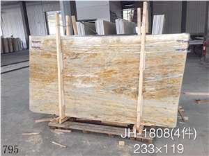 Golden Peacock Marble Jade Slab Walling Tile Floor