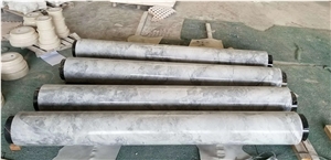 Grey Marble Shaft Porch Hollow Carved Column