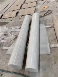 Guangxi White Marble Stone Column Capital Pilaster