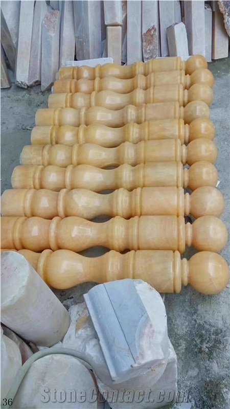 Honey Yellow Onyxn Staircase Balustrade Handrail