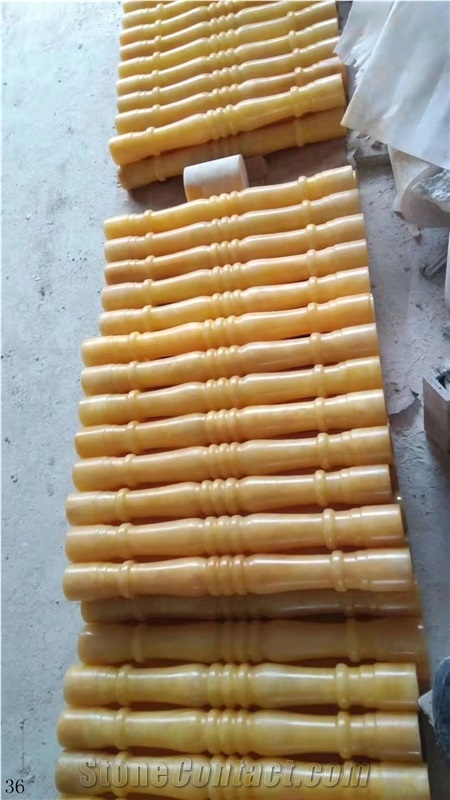 Honey Yellow Onyxn Staircase Balustrade Handrail