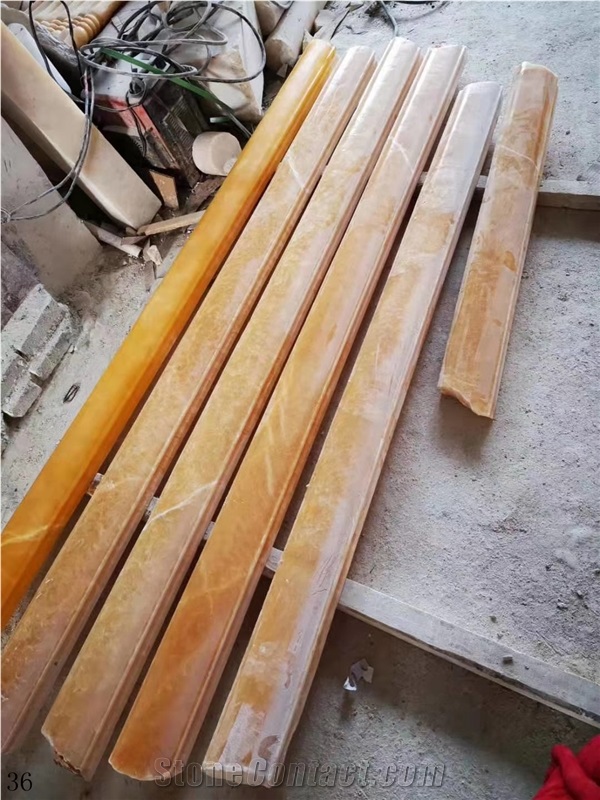 Honey Yellow Onyxn Staircase Balustrade Handrail