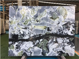 White Beauty Marble Ice Jade Green Polished Slab For Project