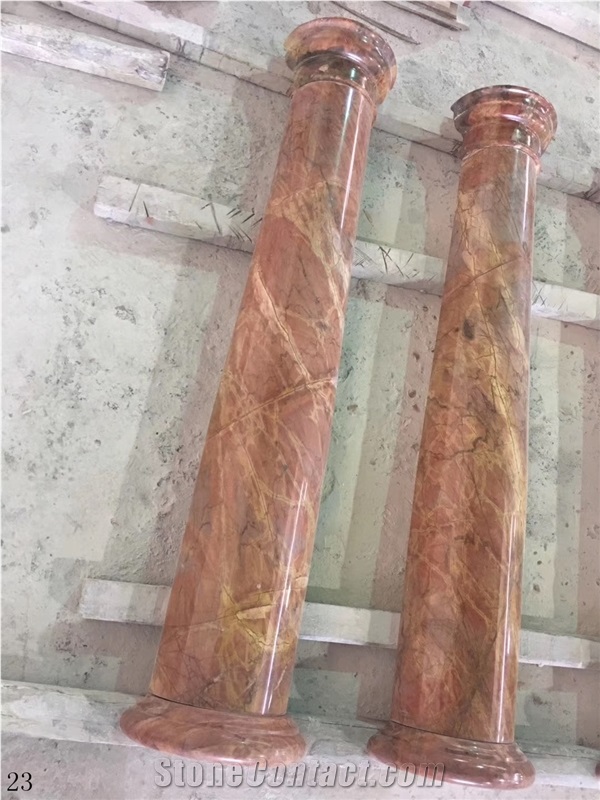 Idasar Brown Marble Roman Hollow Colunm Pillar