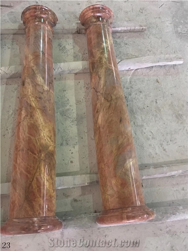 Idasar Brown Marble Roman Hollow Colunm Pillar