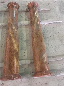 Idasar Brown Marble Roman Hollow Colunm Pillar