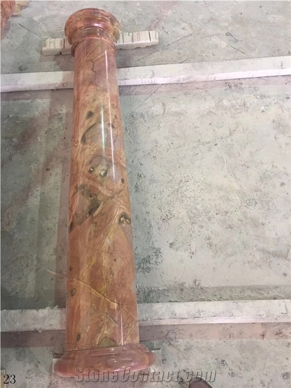 Idasar Brown Marble Roman Hollow Colunm Pillar