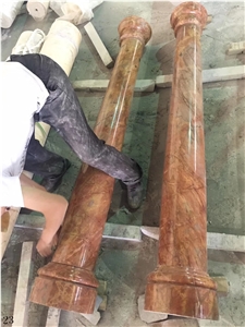 Idasar Brown Marble Roman Hollow Colunm Pillar