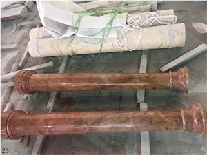 Idasar Brown Marble Roman Hollow Colunm Pillar