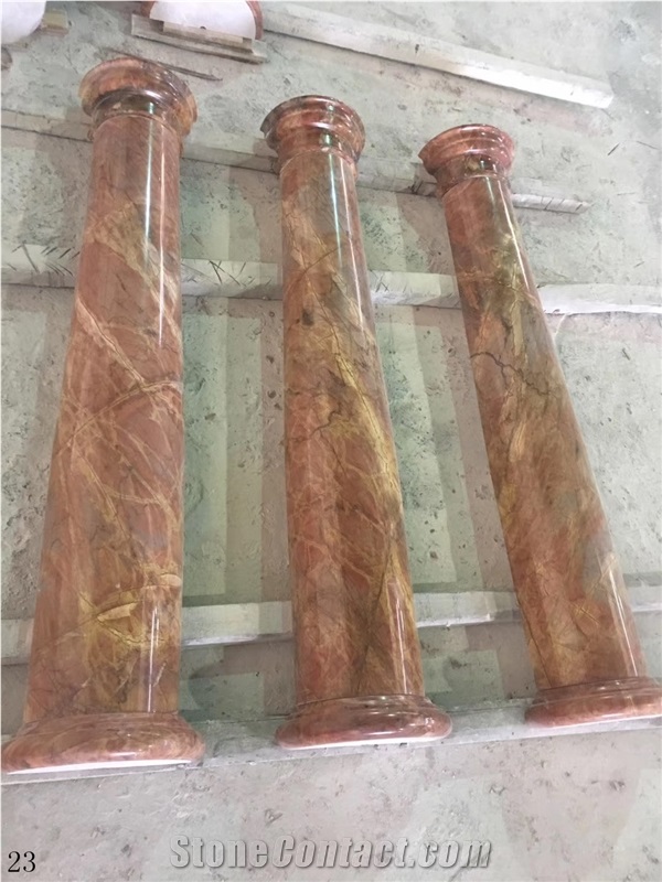Idasar Brown Marble Roman Hollow Colunm Pillar