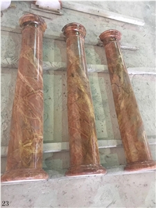 Idasar Brown Marble Roman Hollow Colunm Pillar
