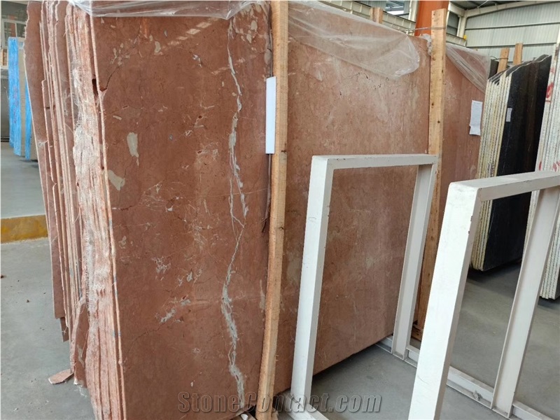 Iran Coral Red Marble Slab in China Stone Market