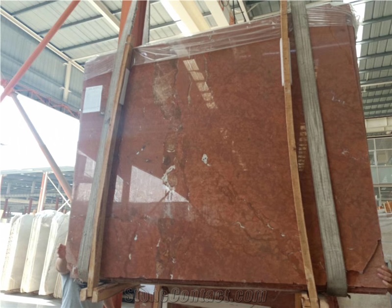 Iran Coral Red Marble Slab in China Stone Market