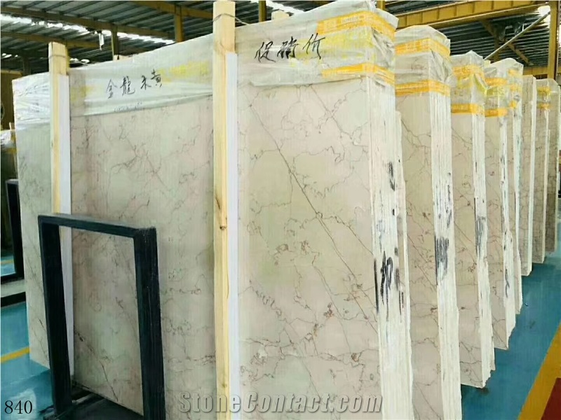Iran Golden Persian Dragon Beige Marble Slab Tile