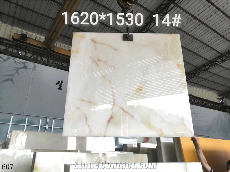 Iran White Snow Onyx Persian Jade Onix Slab Tile