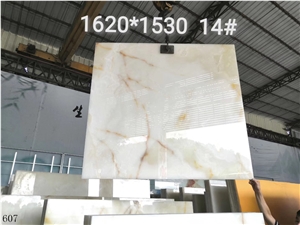Iran White Snow Onyx Persian Jade Onix Slab Tile