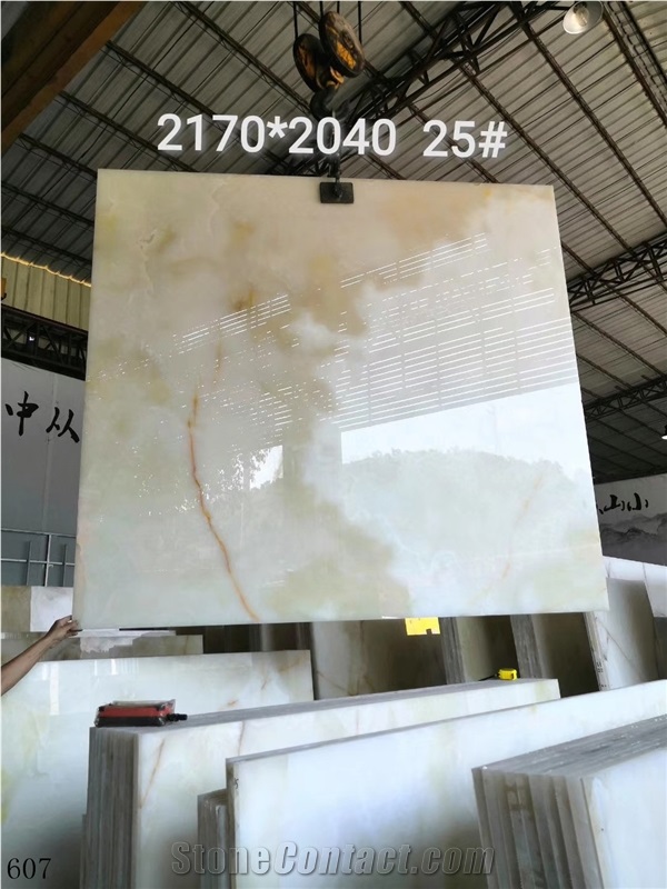 Iran White Snow Onyx Persian Jade Onix Slab Tile