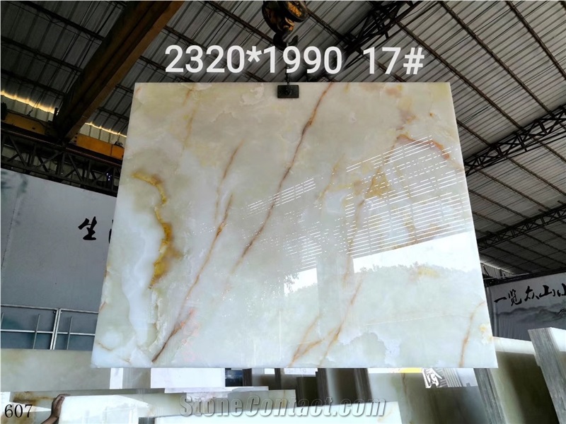 Iran White Snow Onyx Persian Jade Onix Slab Tile
