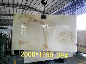 Iran White Snow Onyx Persian Jade Onix Slab Tile