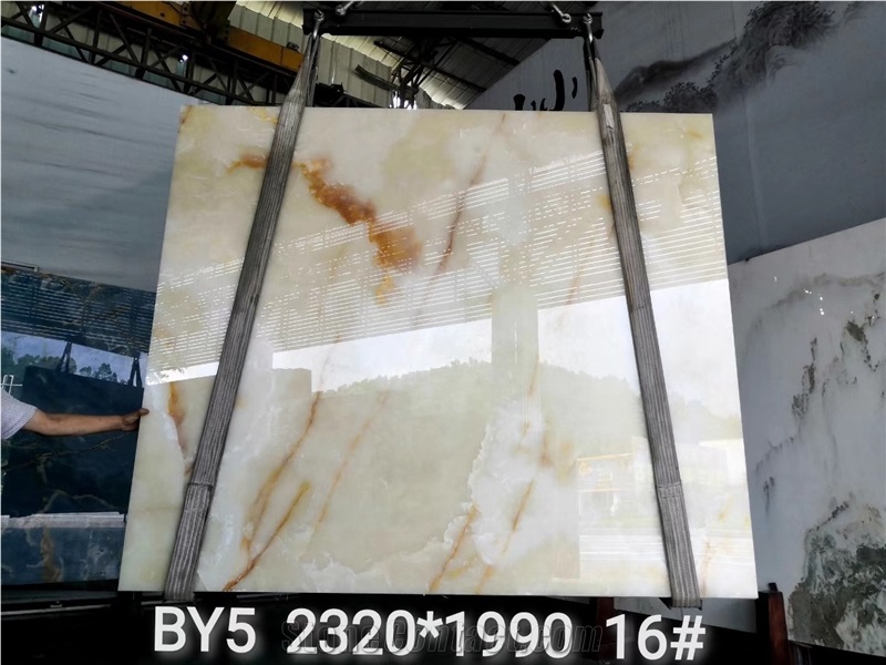 Iran White Snow Onyx Persian Jade Onix Slab Tile