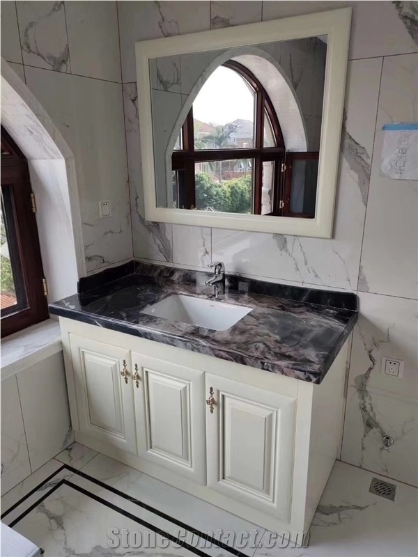 Louis Gray Agate Marble Sideboard Cabinet Top
