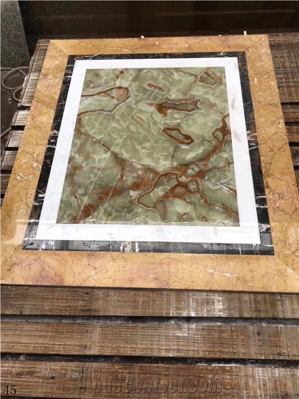 Natural Marble Round Tile Floor Waterjet Medallion