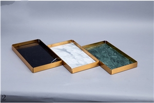 Natural Stone Marble Serving Sushi Plate Hotel Use