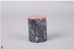 Natural Stone White Black Marble Candle Holder