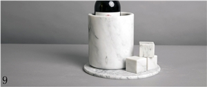 Natural Stone White Marble Red Wine Bucket Rack