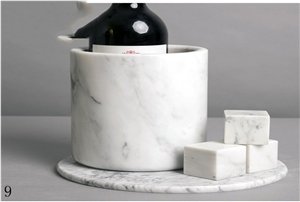 Natural Stone White Marble Red Wine Bucket Rack