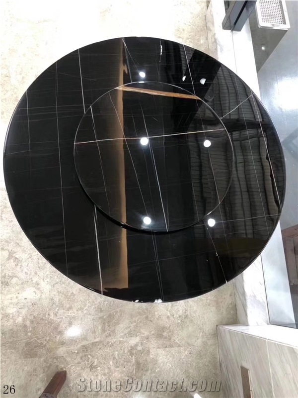 Noir Aziza Black Marble Desk Top Stone Table