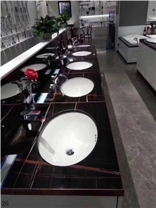 Noir Aziza Black Marble Desk Top Stone Table