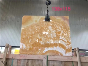 Onice Nuvolato Extra Orange Onyx Bojnord Slab Wall