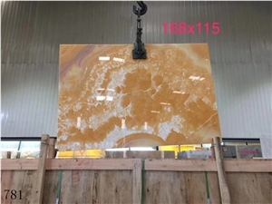 Onice Nuvolato Extra Orange Onyx Bojnord Slab Wall