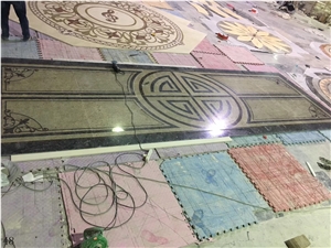 Onice Verde Persiano Round Waterjet Medallion