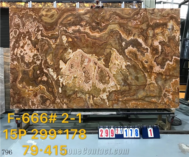 Persian Tiger Onyx Wooden Onix Slab in China