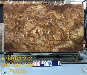 Persian Tiger Onyx Wooden Onix Slab in China