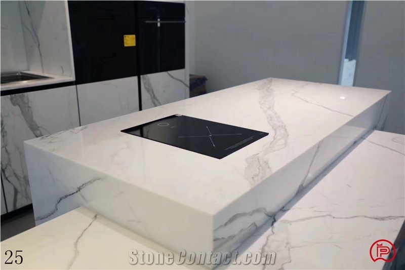 Statuary White Marble Kitchen Worktop Countertop