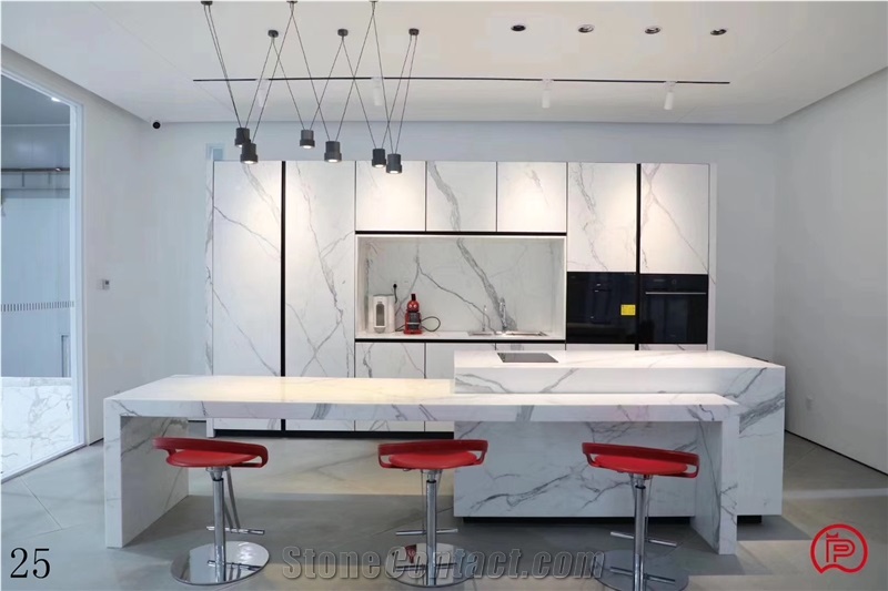 Statuary White Marble Kitchen Worktop Countertop
