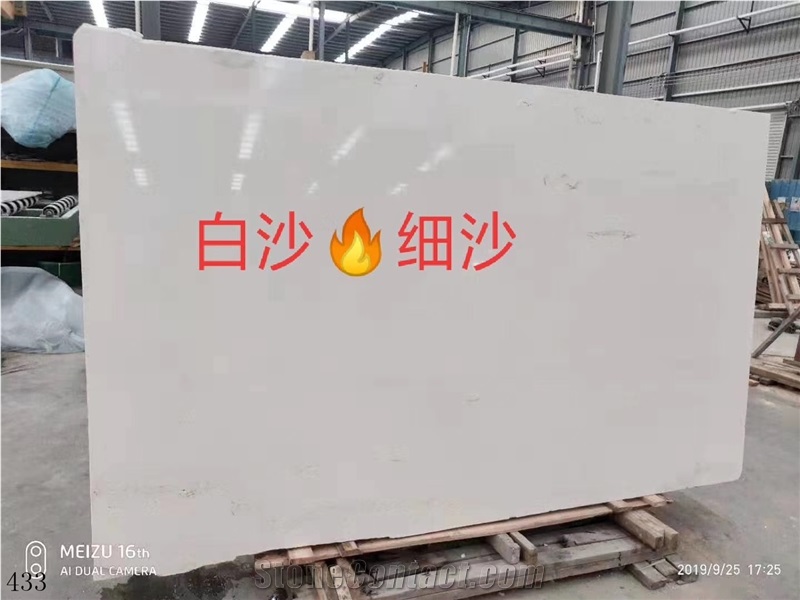 White Sand Beige Limestone Slab Tile Wall Use