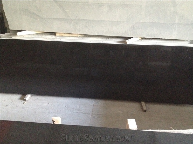 China Black Mongolia Black Basalt Slabs Polished