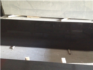 China Black Mongolia Black Basalt Slabs Polished
