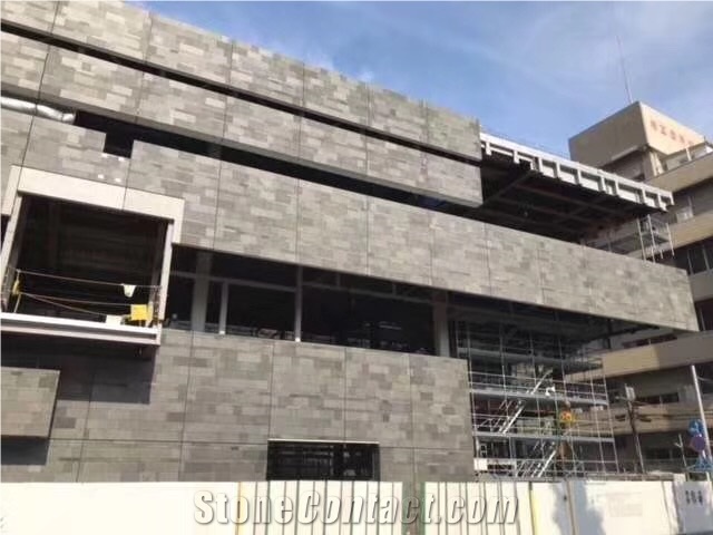 Fuding Black G684 Basalt Slabs Flamed Flooring