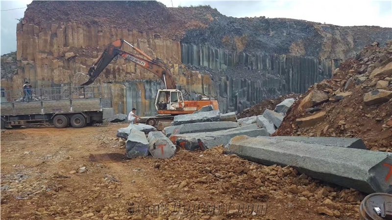 Vietnam Black Basalt Slabs & Tiles Flooring Honed
