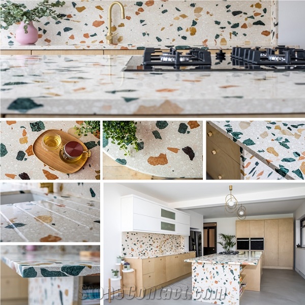 Muticolor Cement Flooring Terrazzo Floor Tiles