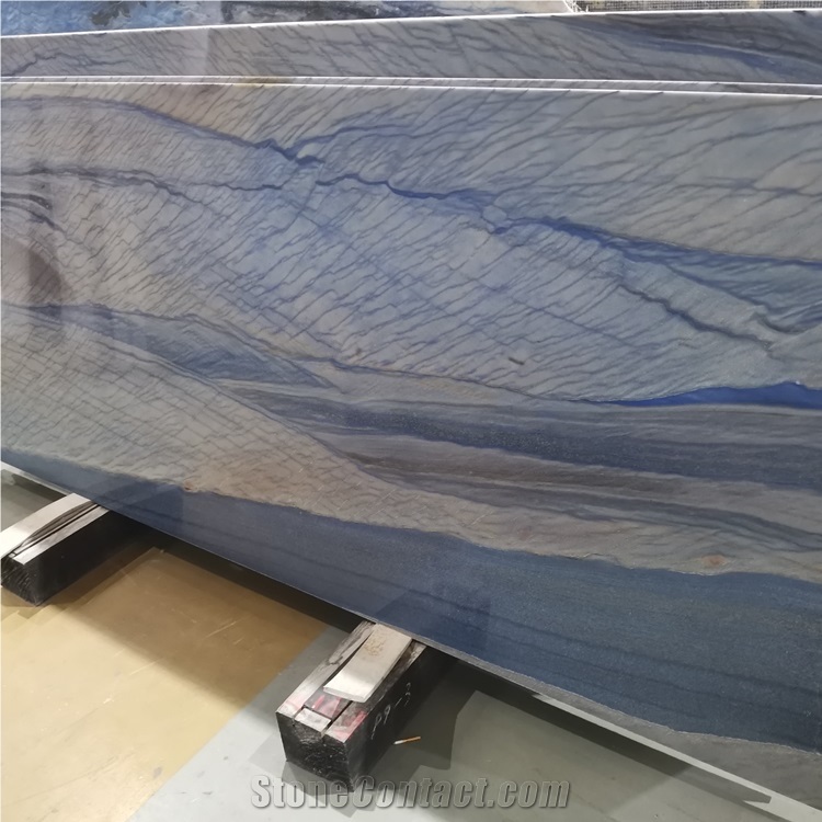 Azul Macaubas Quartzite Slab Large Size Blue Stone
