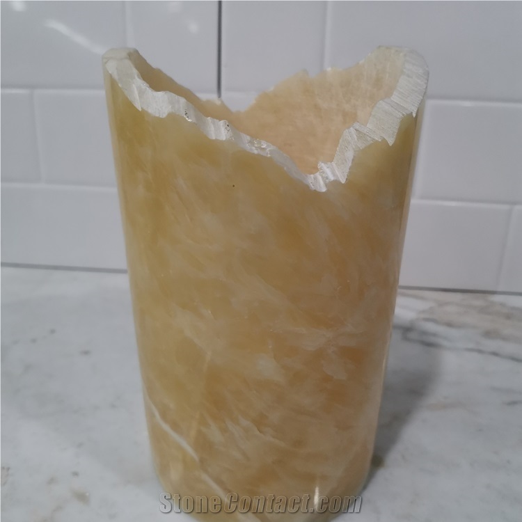Natural Onyx Candle Lamp Tubes for Indoor Decor