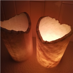 Natural Onyx Candle Lamp Tubes for Indoor Decor